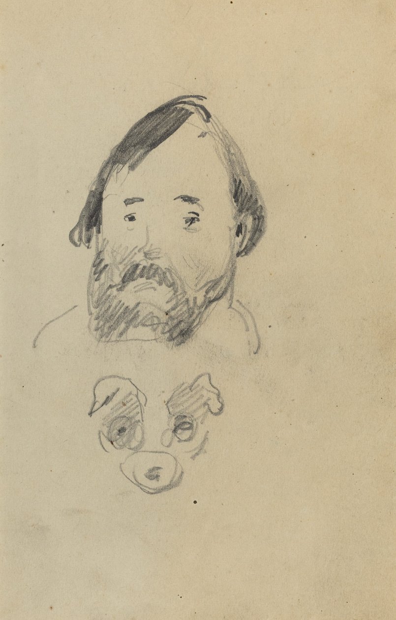 Head of a Bearded Man with a Head of a Dog (recto) by Paul Gauguin