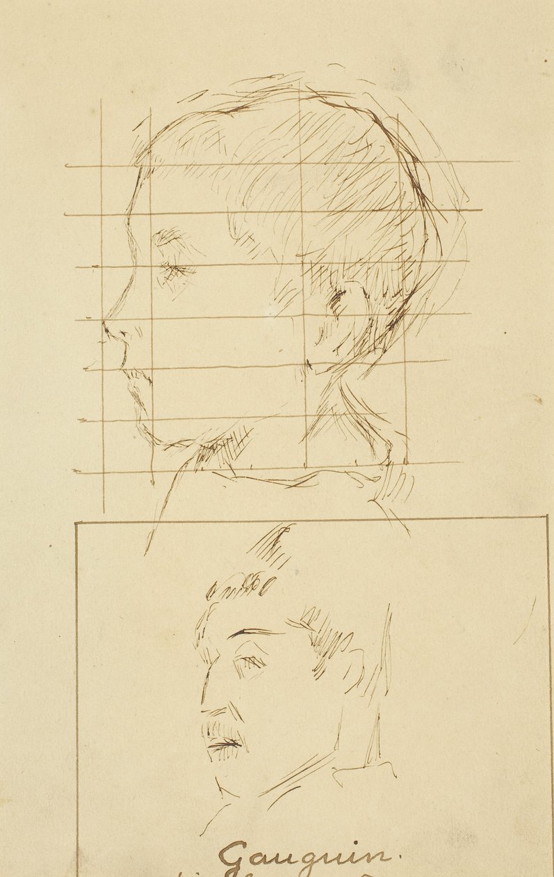 Heads of a Boy and a Man (Self-Portrait?) by Paul Gauguin