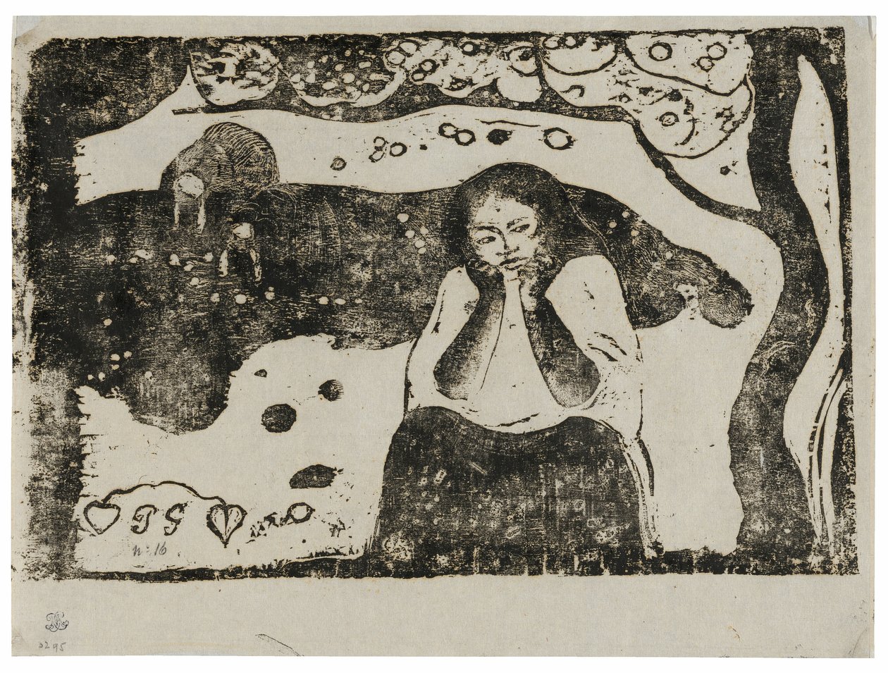Human Miseries, from the Suite of Late Wood-Block Prints by Paul Gauguin