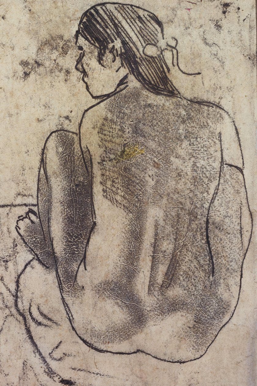 Seated Tahitian Nude from the Back by Paul Gauguin