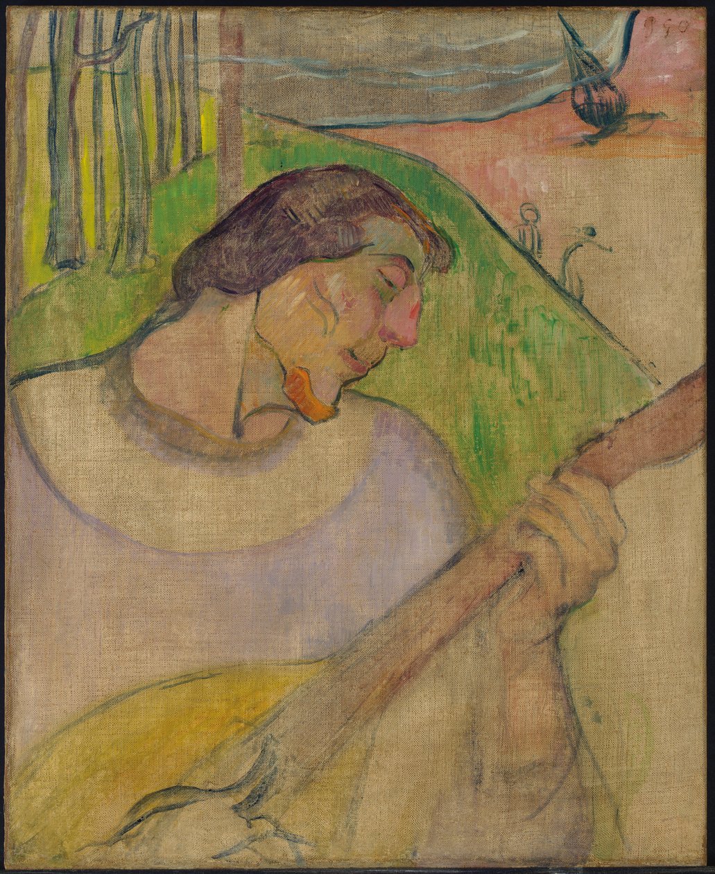 Self-portrait with Mandolin by Paul Gauguin