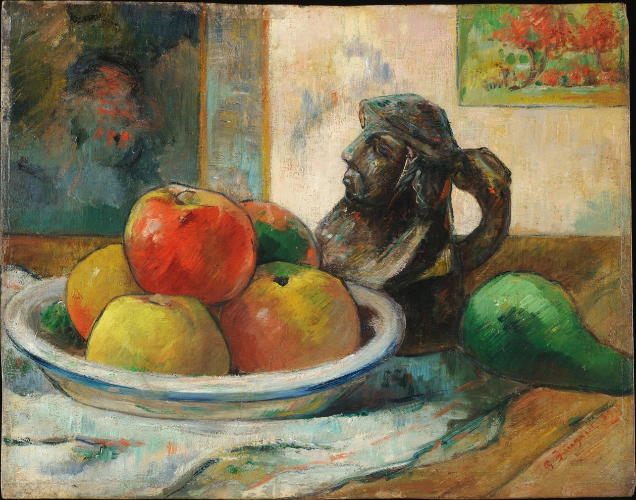 Still Life with Apples, Pear and Jug by Paul Gauguin