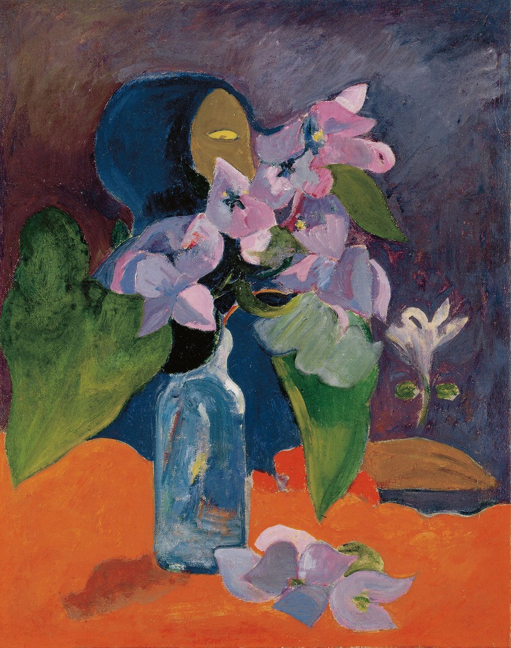 Still Life with Flowers and Idol by Gauguin by Paul Gauguin