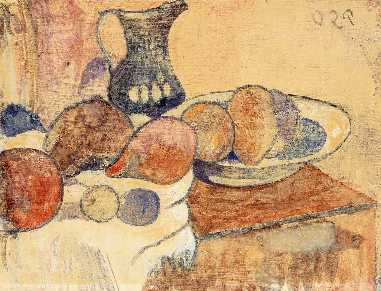 Still life with a Pitcher and Fruit by Paul Gauguin