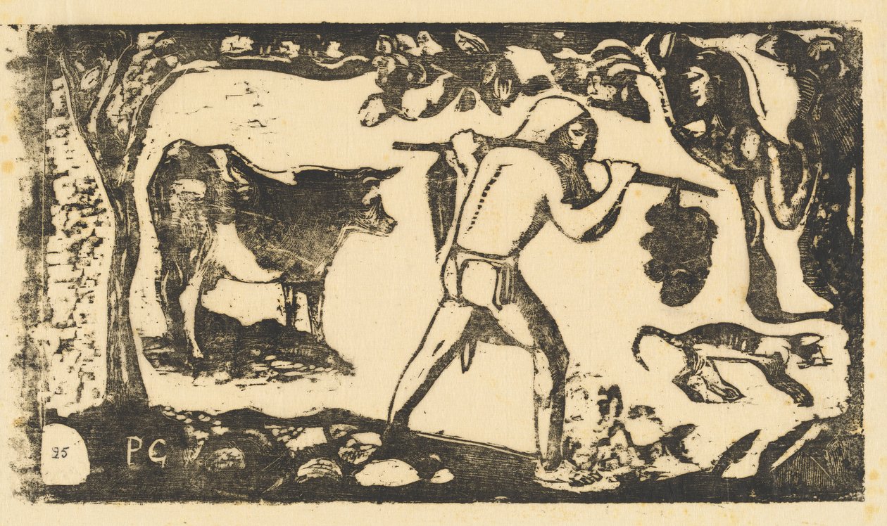 Tahitian Carrying Bananas Le porteur de fei by Paul Gauguin