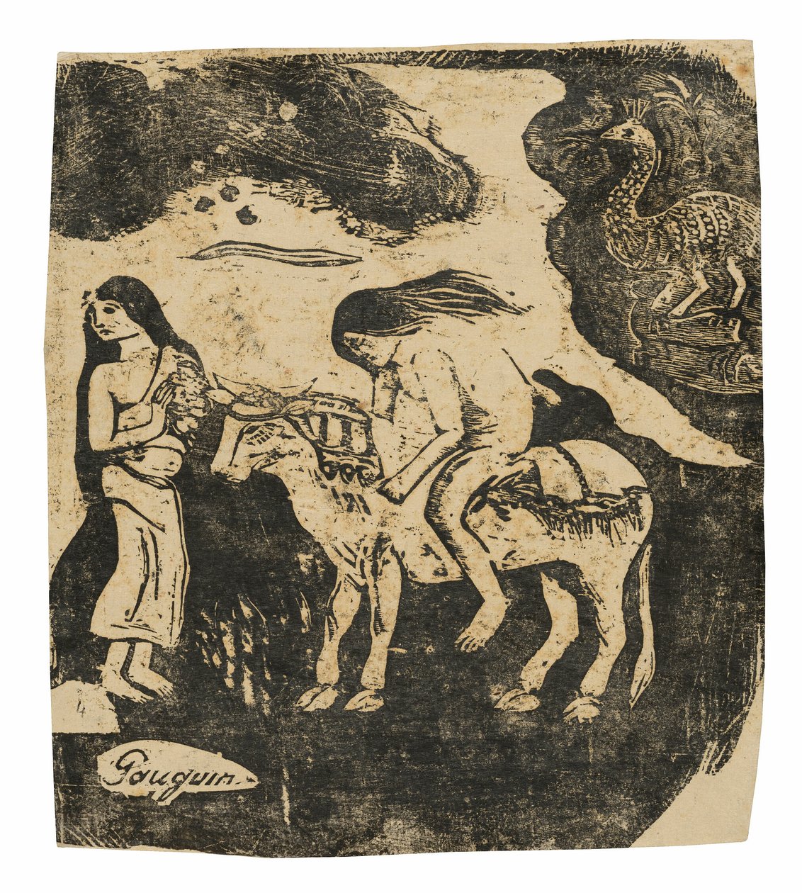 The Rape of Europa, from the Suite of Late Wood-Block Prints by Paul Gauguin