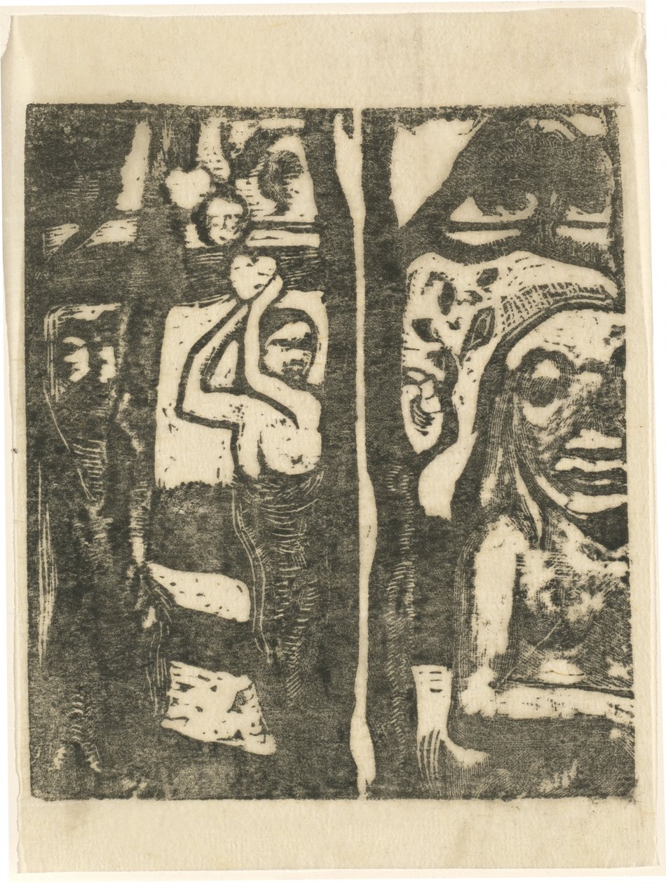 Woman Picking Fruit and the Savage by Paul Gauguin