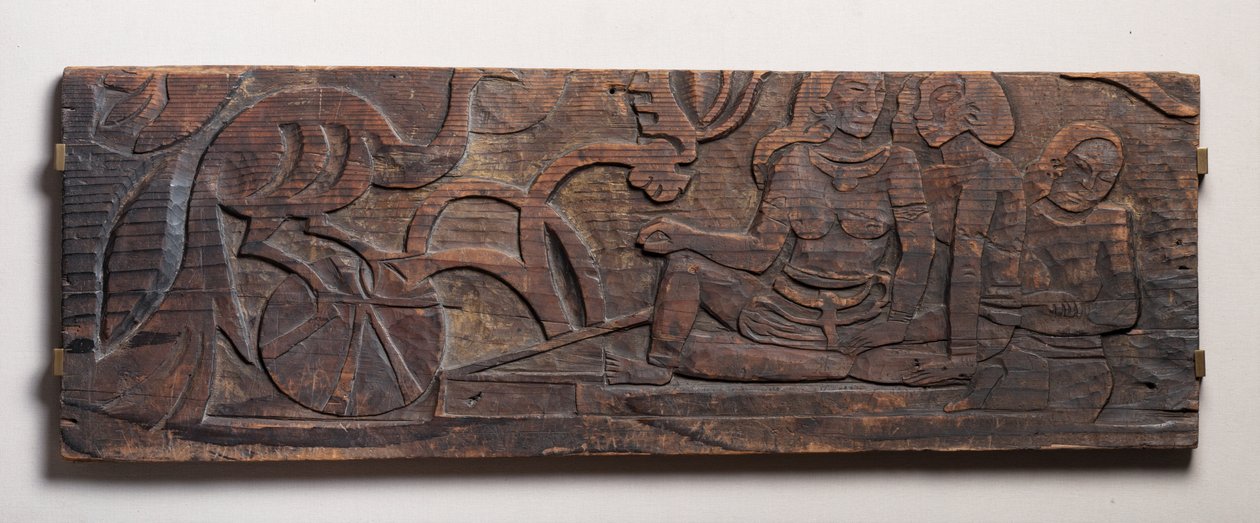 Women with a Peacock, Relief by Paul Gauguin