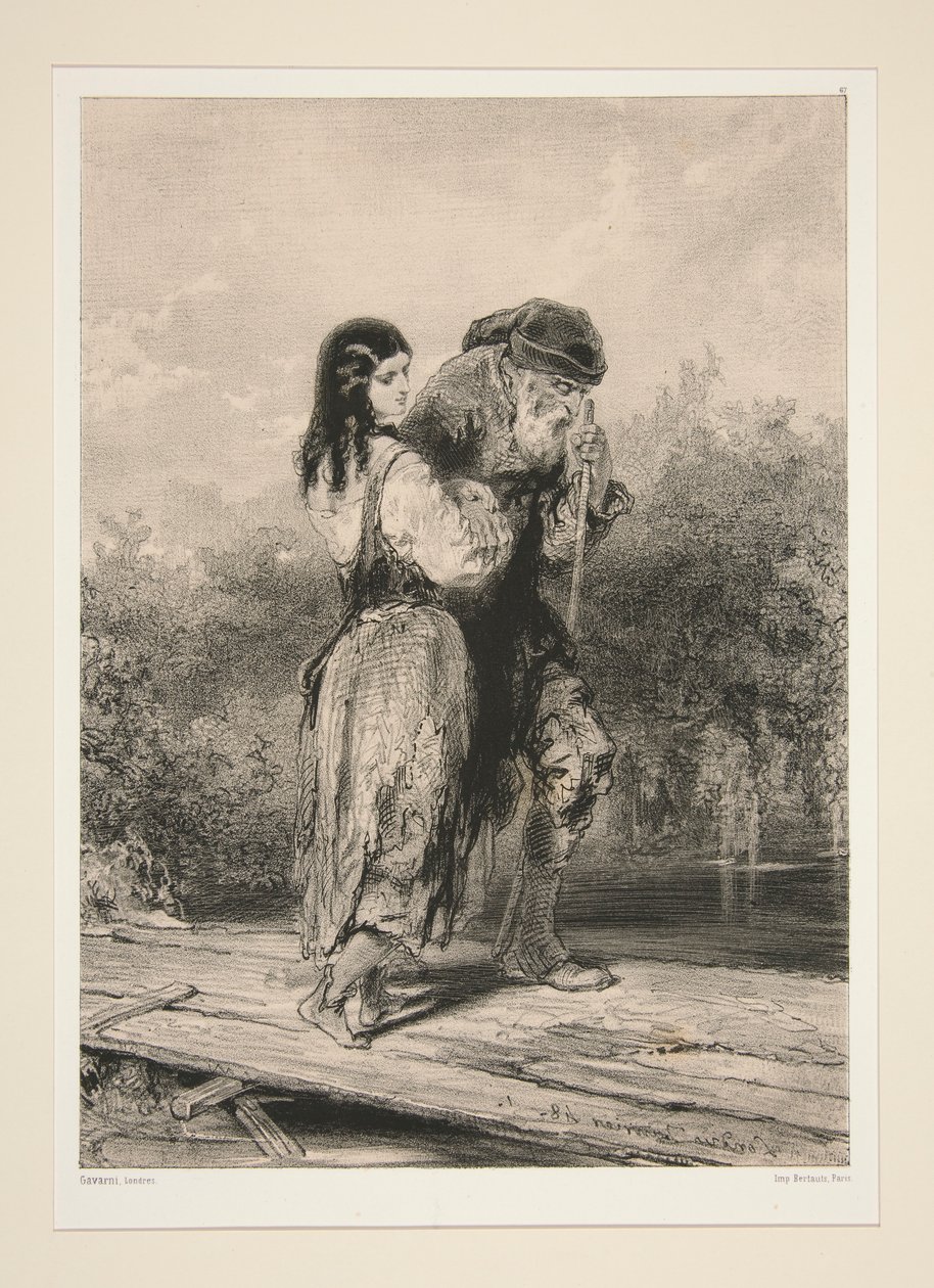 Filial Piety by Paul Gavarni