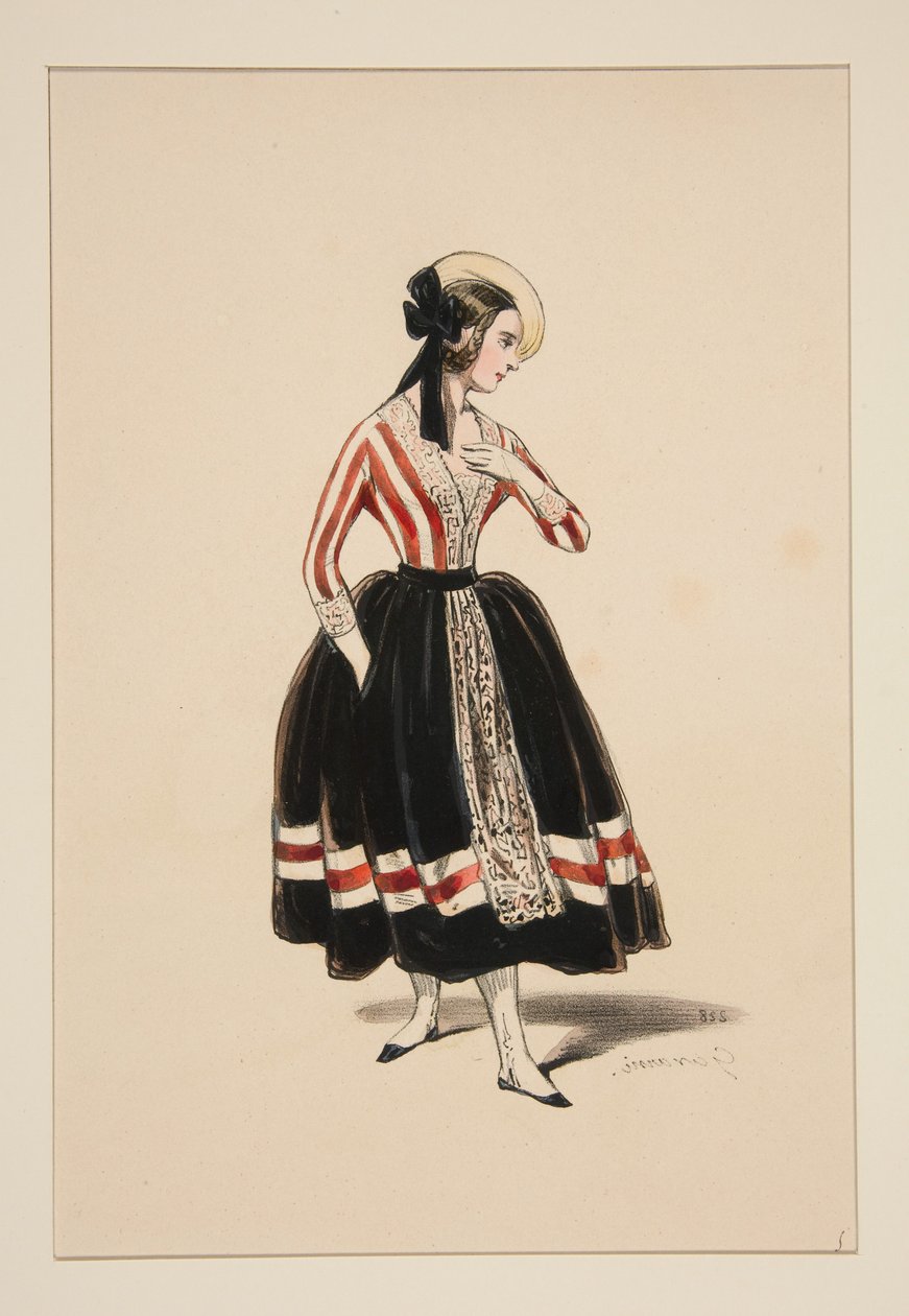 Village Coquette. Straw Hat. by Paul Gavarni
