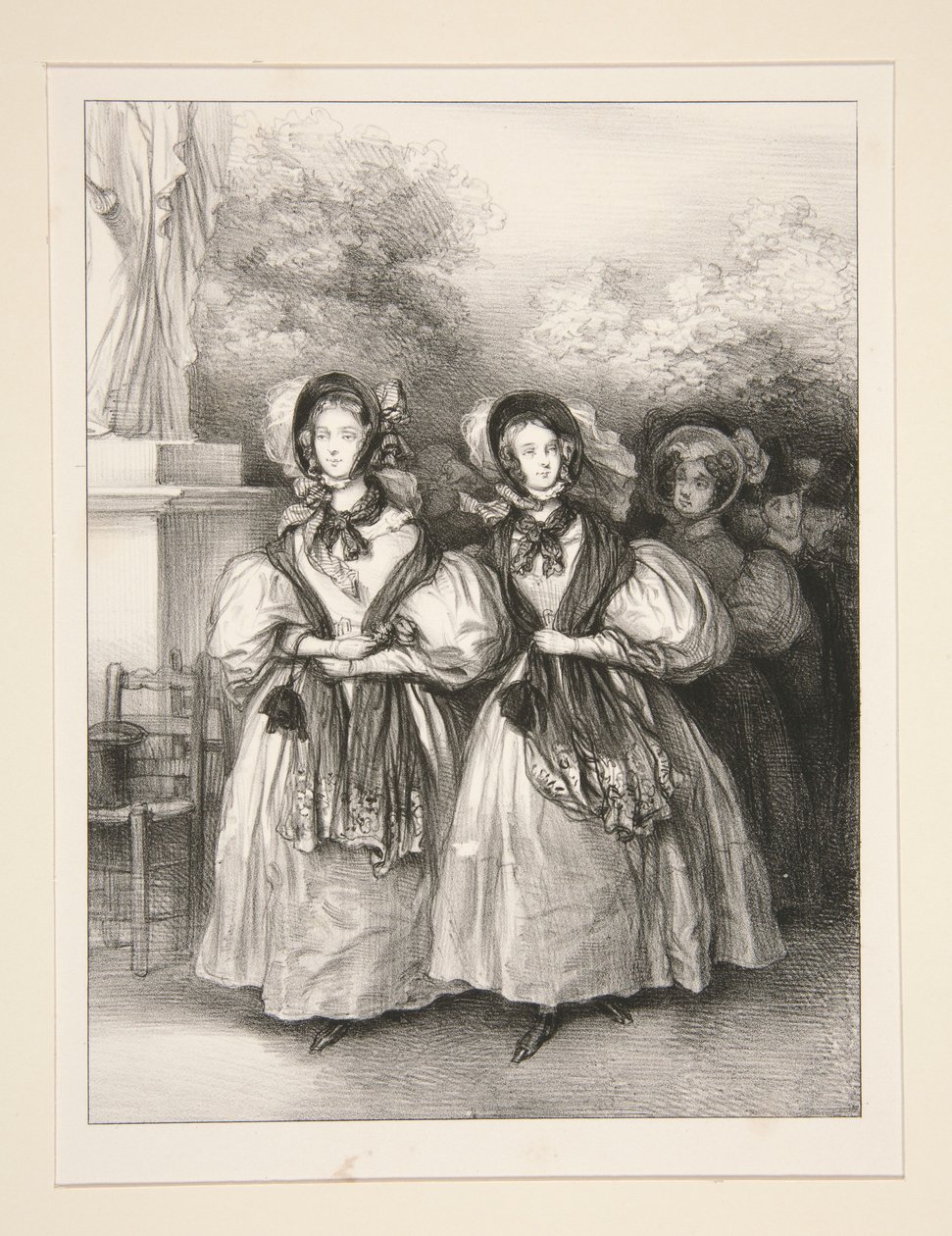 Two Sisters by Paul Gavarni