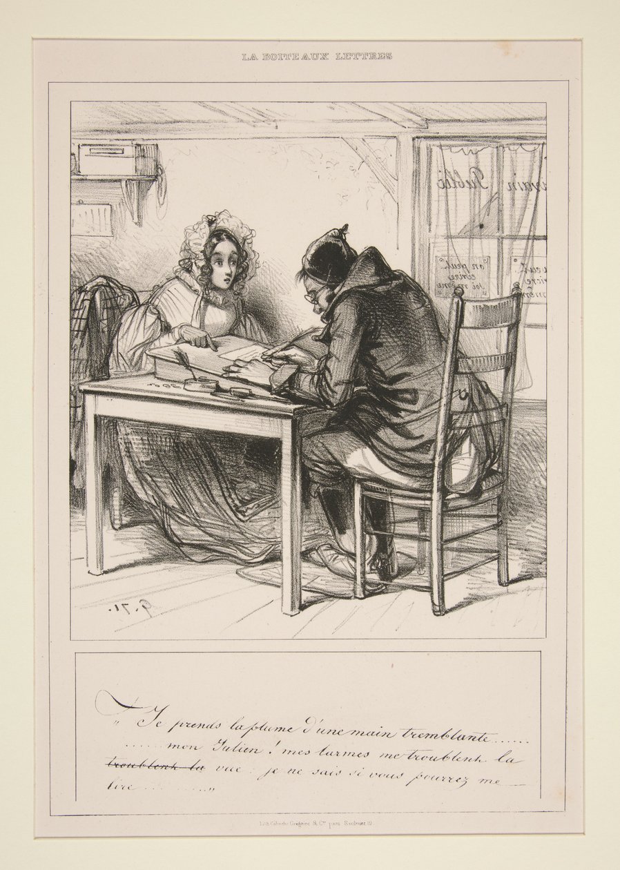 I Take the Pen with a Trembling Hand... by Paul Gavarni