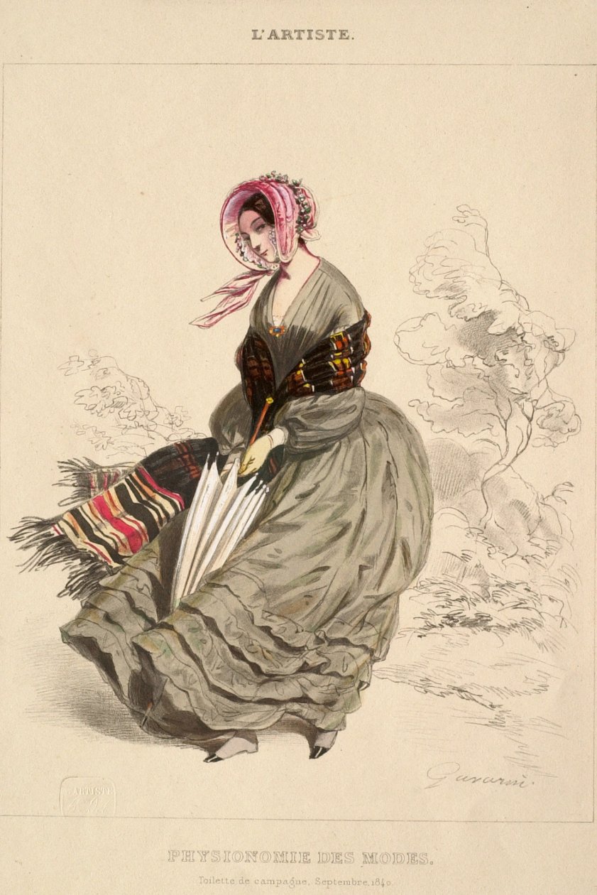 The Artist: Physiognomy of Fashions. Country Clothes. September. 1840 by Paul Gavarni