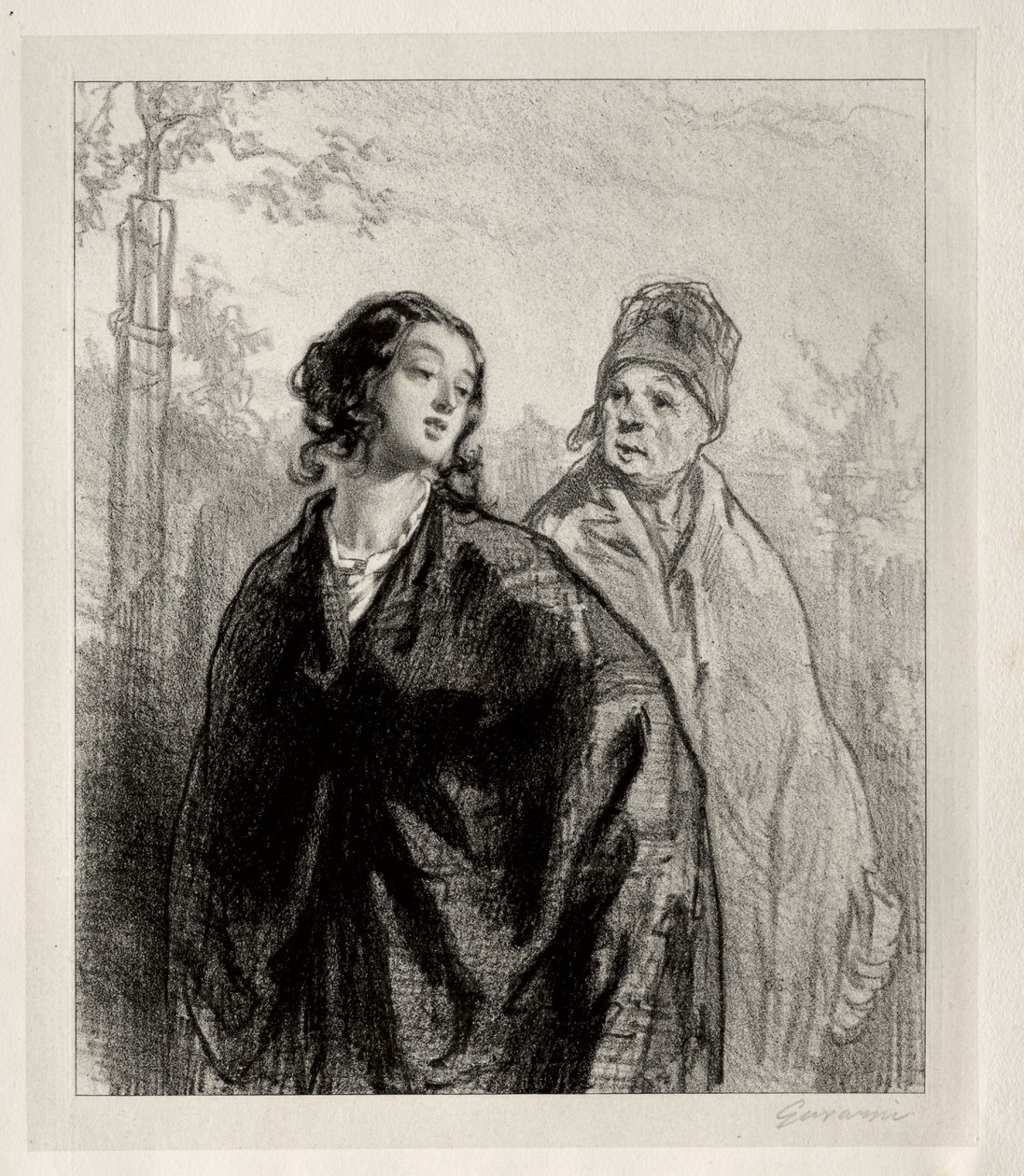 The Girl and the Mother by Paul Gavarni