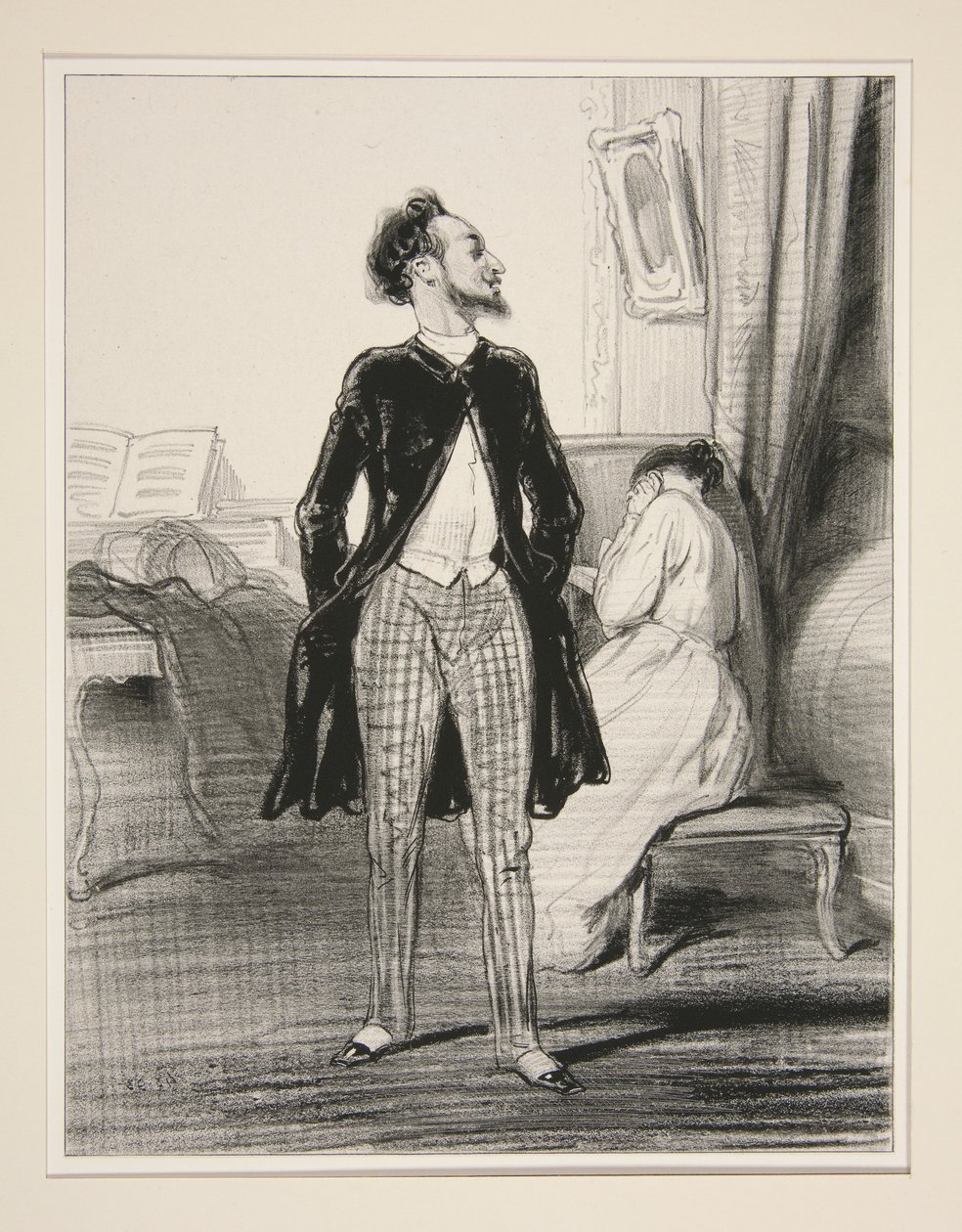 The Singing Husband. by Paul Gavarni
