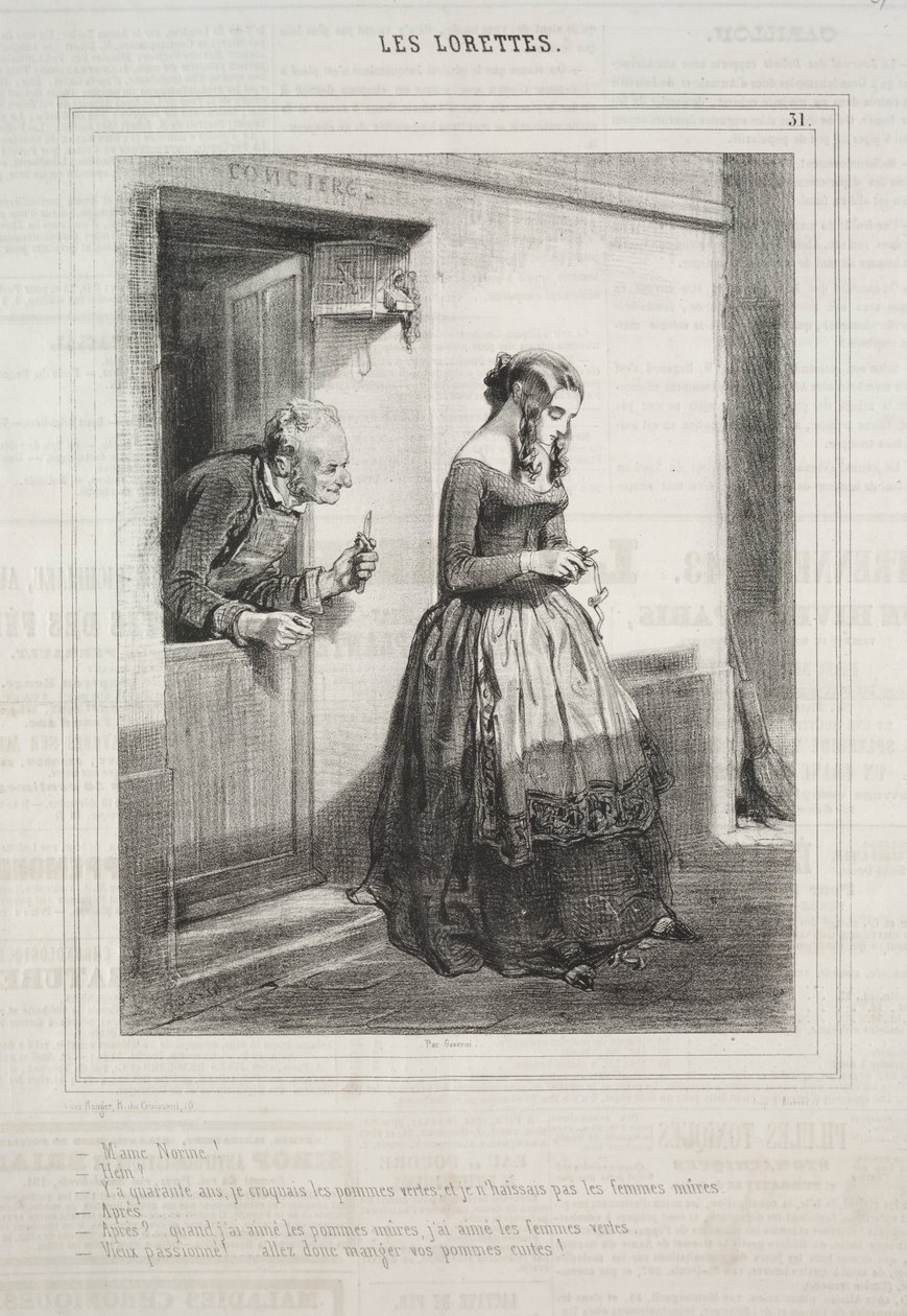 Les Lorettes, 1842 by Paul Gavarni
