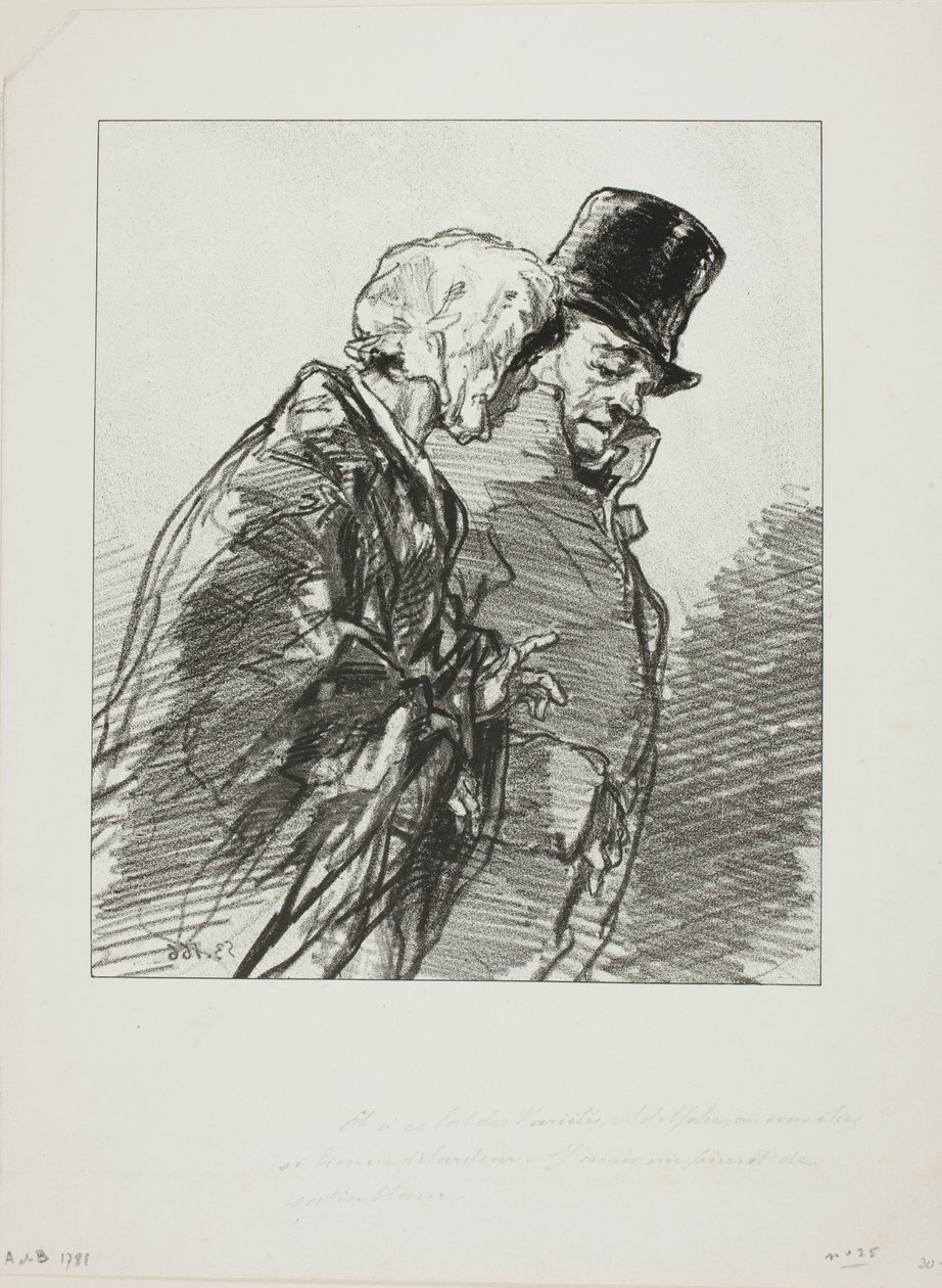 The Aged Lorettes: ...And at this ball of the Variétés, Adolphe... by Paul Gavarni