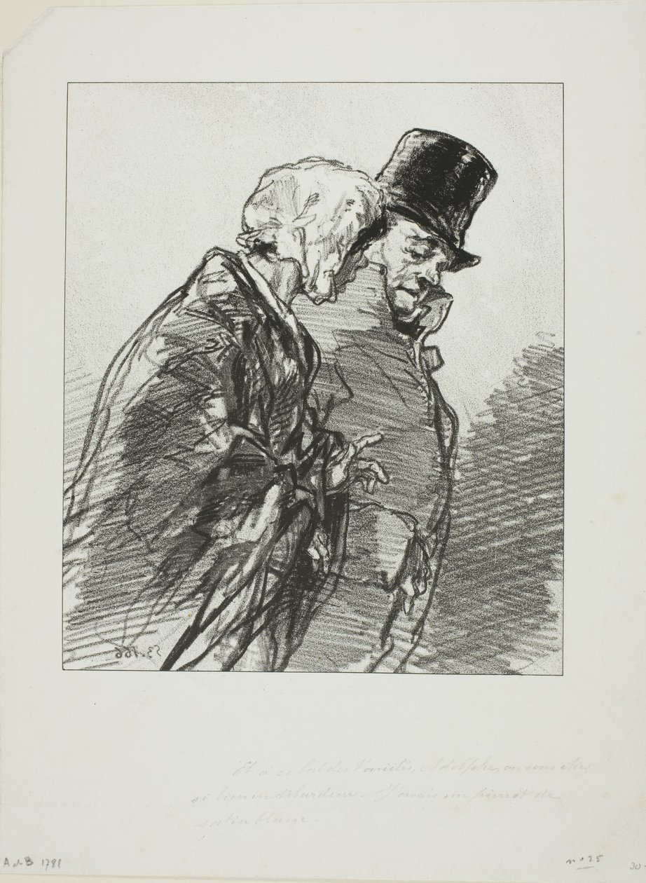 The Aged Lorettes: ...And at this ball of the Variétés, Adolphe... by Paul Gavarni