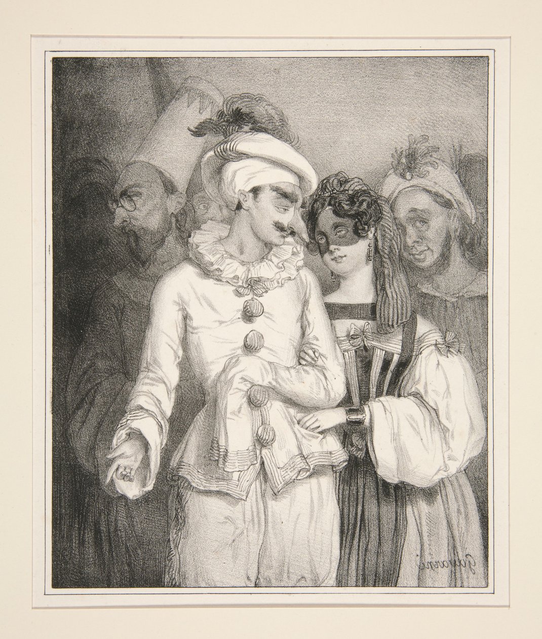Masquerade, after a Watercolor Belonging to the Author by Paul Gavarni