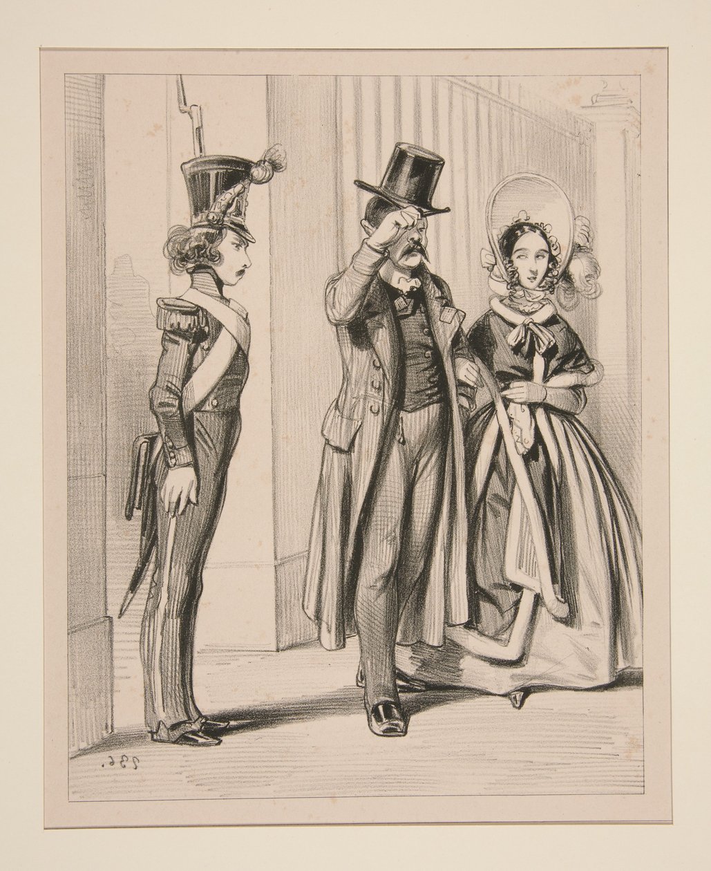 Mr. Alfred, on duty, pays respects to whom it is due. by Paul Gavarni