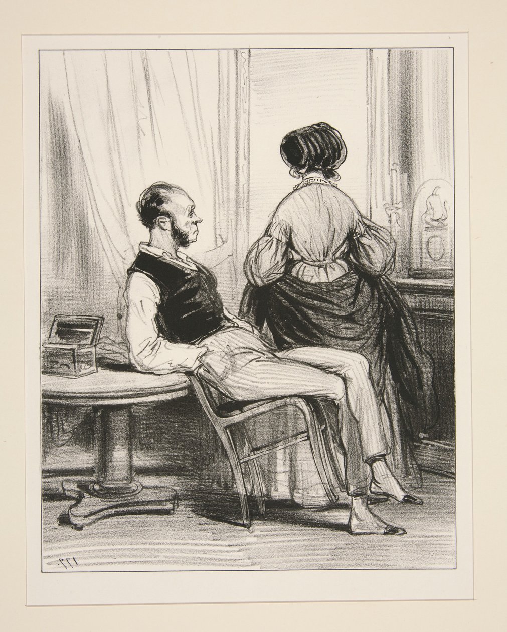 What is the matter with you? - I have just met Jules with Madame Bouvier!... by Paul Gavarni