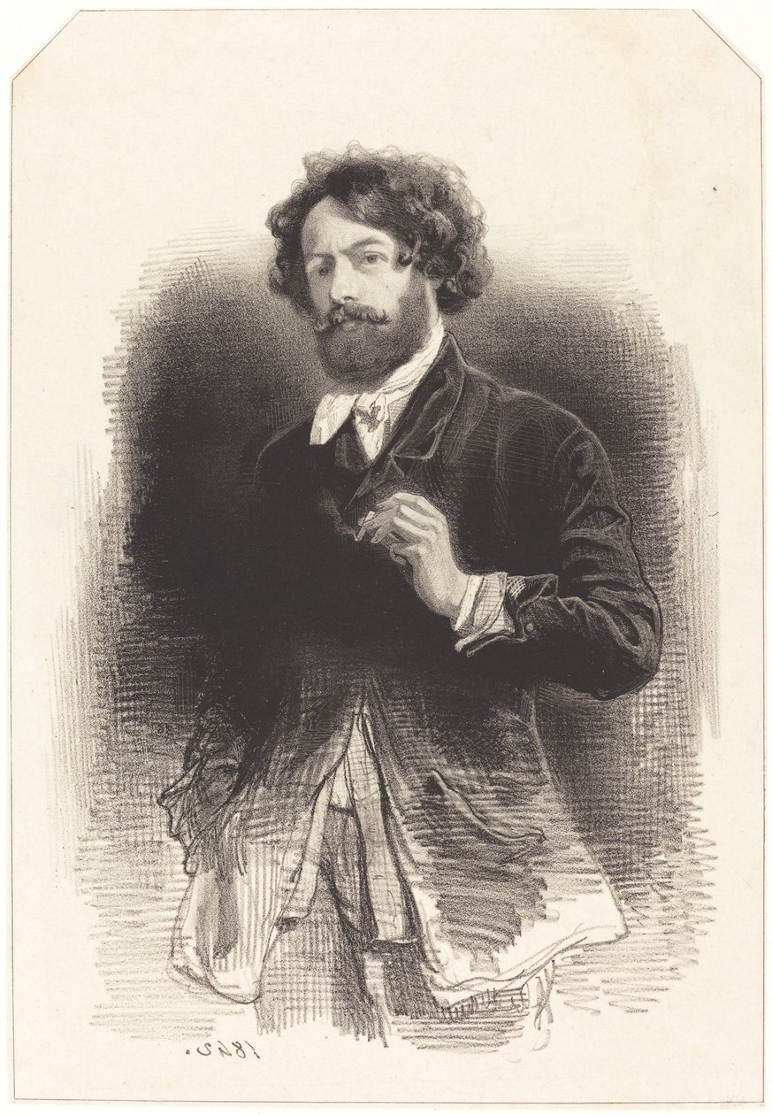 Self-Portrait with a Cigarette by Paul Gavarni