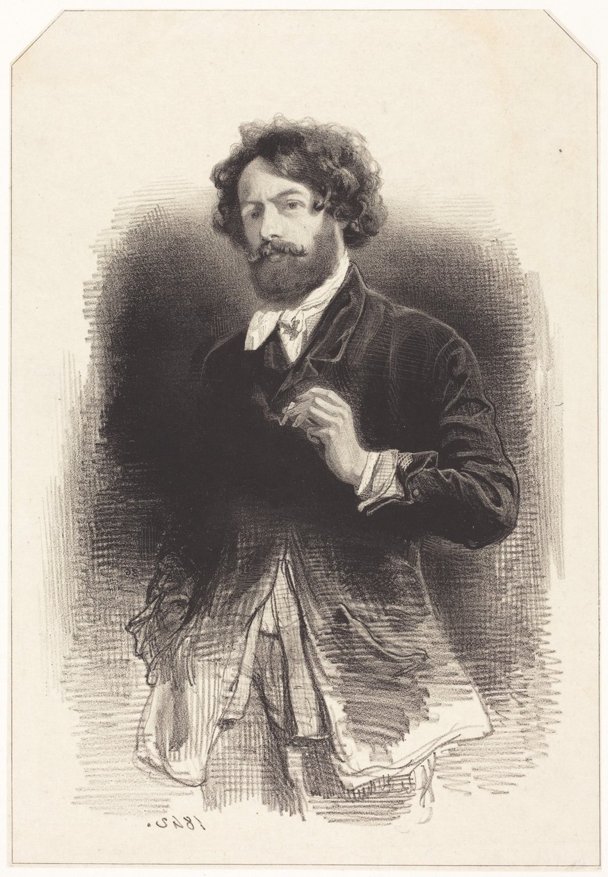 Self-Portrait with a Cigarette by Paul Gavarni