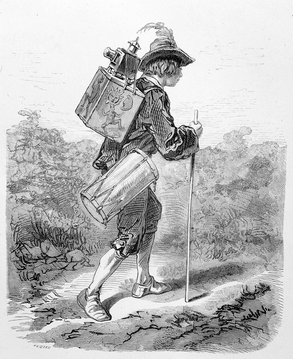 Shower of images on the way by Gavarni (engraving) by Paul Gavarni