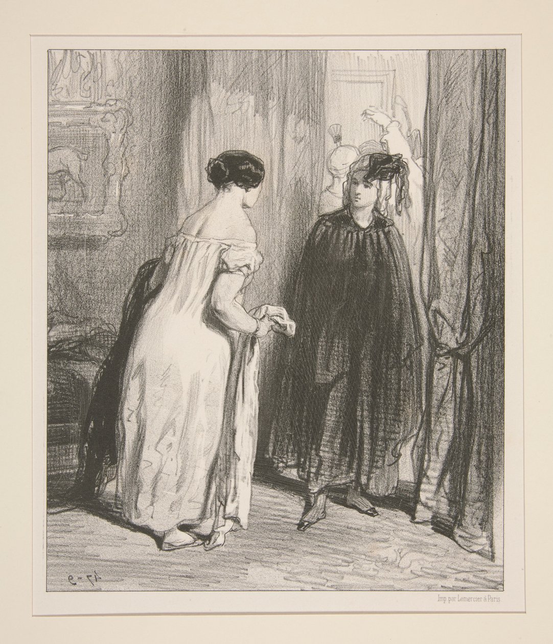 ...A Quarter of an Hour to Get Dressed!... by Paul Gavarni