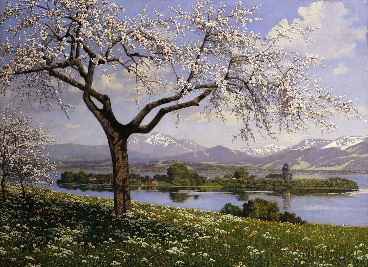 A Bavarian Lake Landscape in Spring by Paul Graf