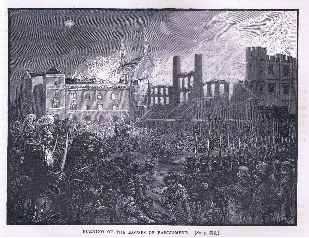 Burning of the Houses of Parliament 1834 by Paul Hardy