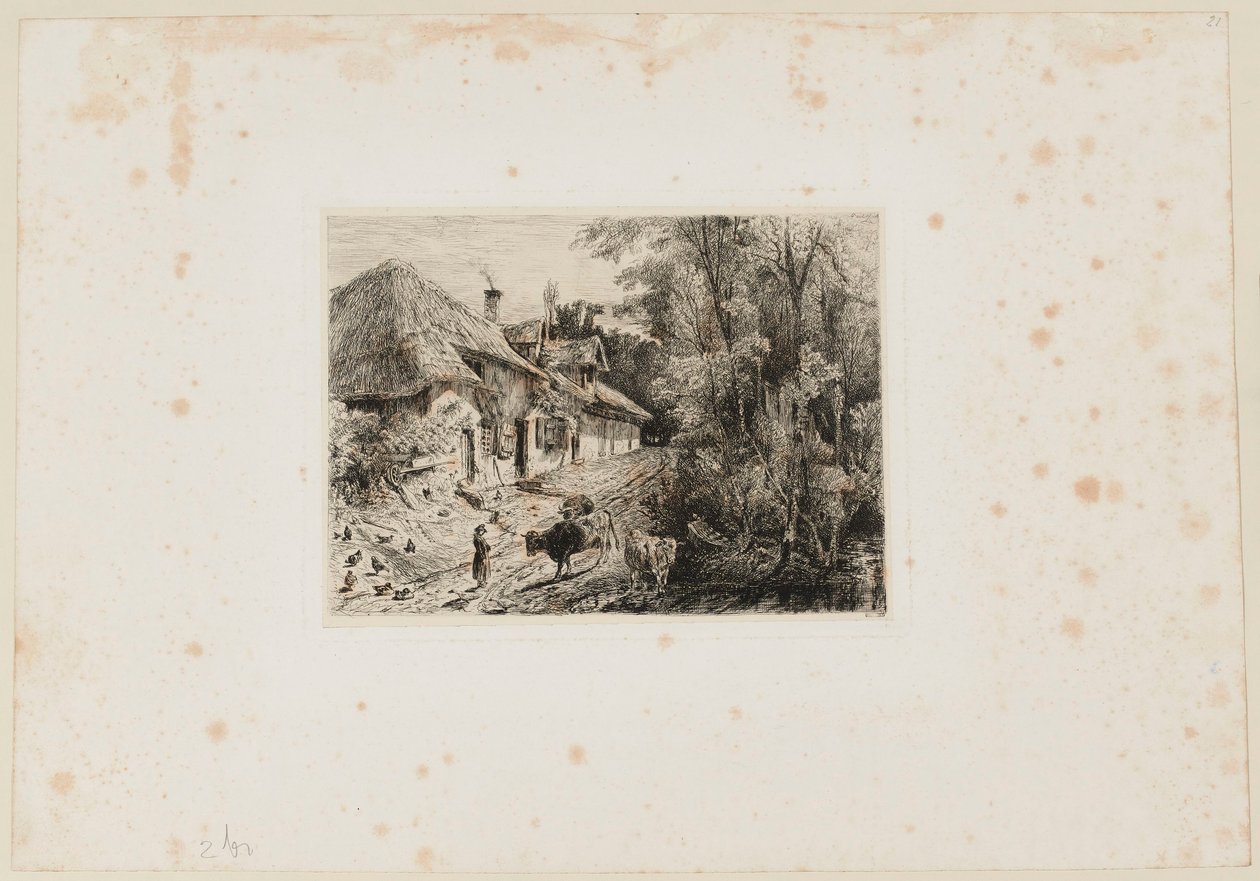 Cottage of Old Trouville. Beraldi 82 IFF 32 by Paul Huet