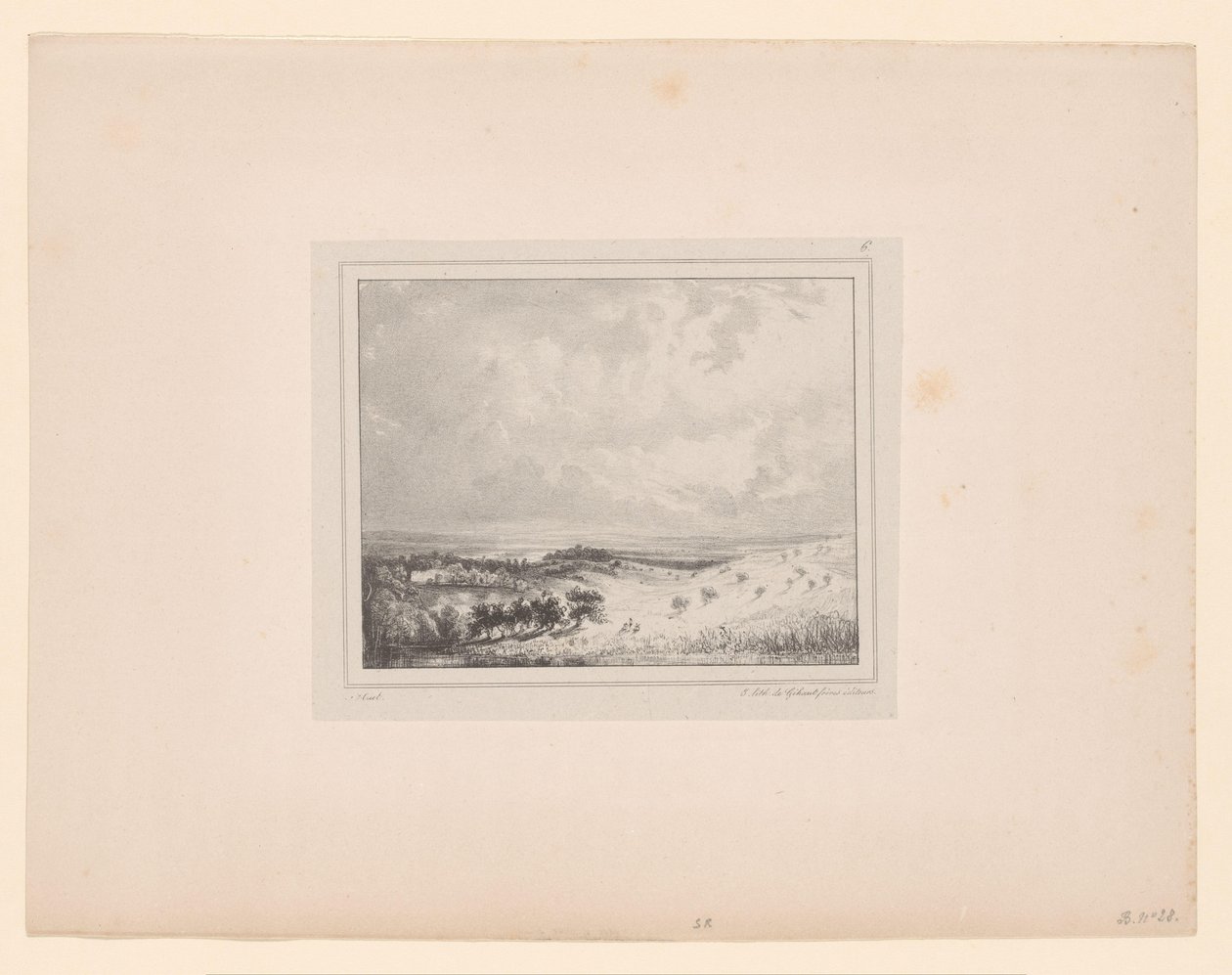 Hill Landscape in Sunlight (Eight Landscape Representations) by Paul Huet