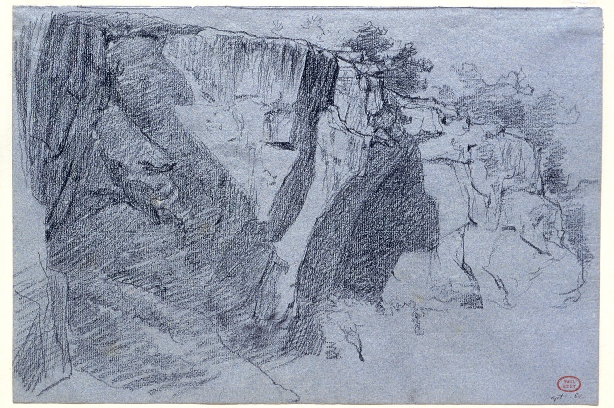 Landscape with Cliff by Paul Huet