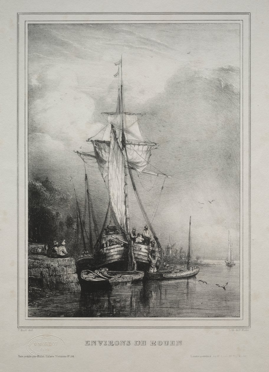 Six Marines: Environs of Rouen, France by Paul Huet