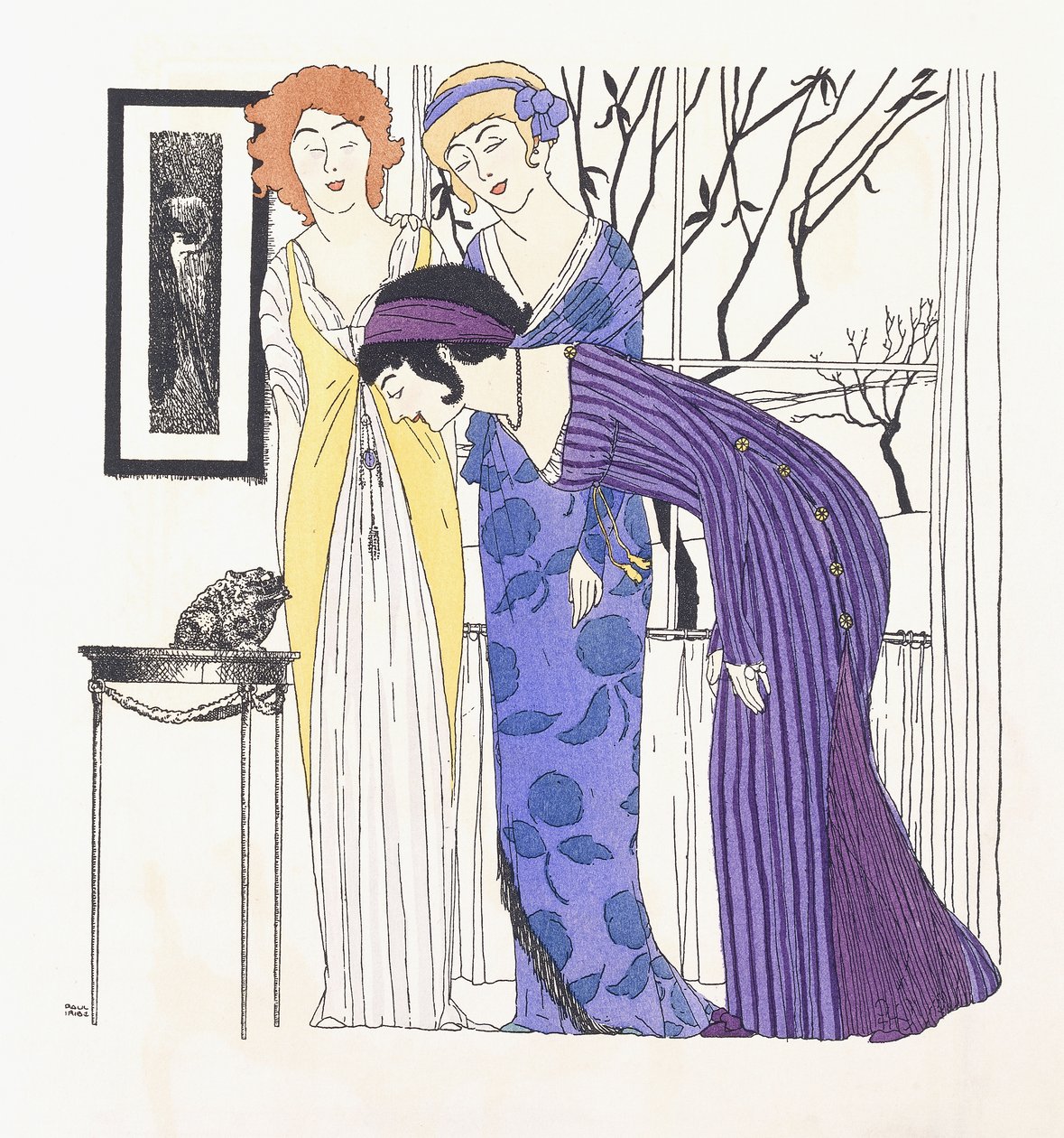 Three ladies and a potential Prince Charming by Paul Iribe