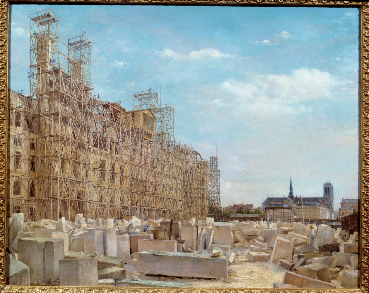 The City Hall of Paris in Reconstruction by Paul Joseph Victor Dargaud