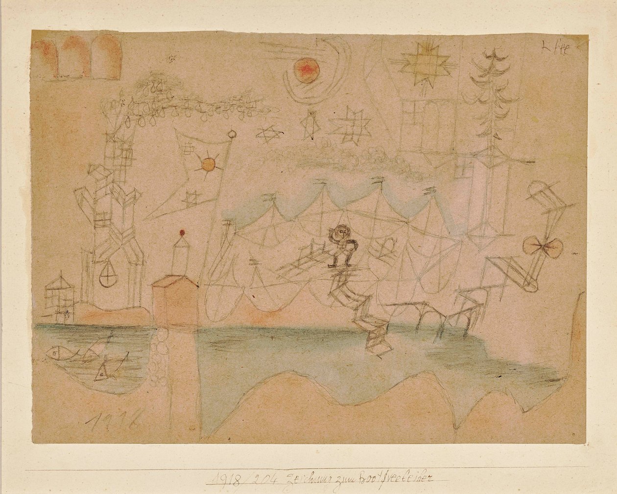 Drawing for the Boat Rental, 1918 by Paul Klee