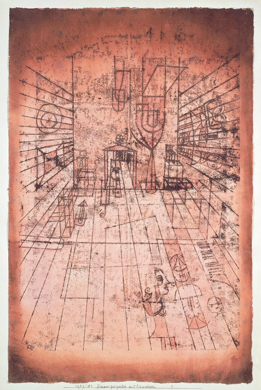 Switzerland, Bern, Room Perspective with Inhabitants by Paul Klee