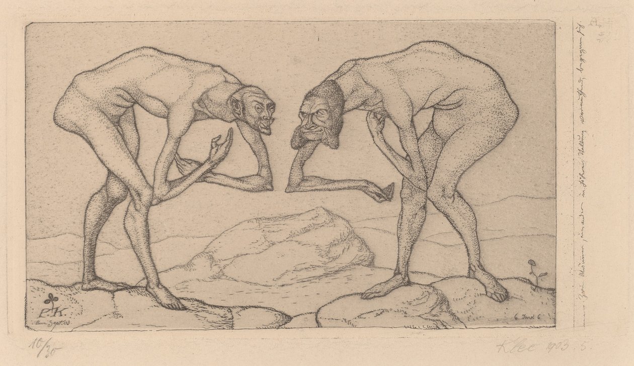 Two Men Meet, Each Believing the Other to Be of Higher Rank by Paul Klee