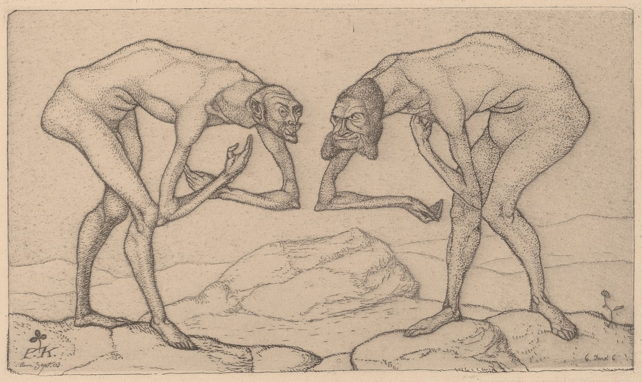 Two Men Meet by Paul Klee: Highest-quality art reproduction