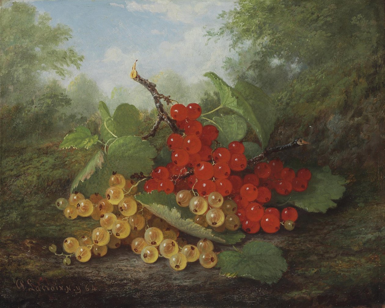 Still Life with Red and White Currants by Paul Lacroix
