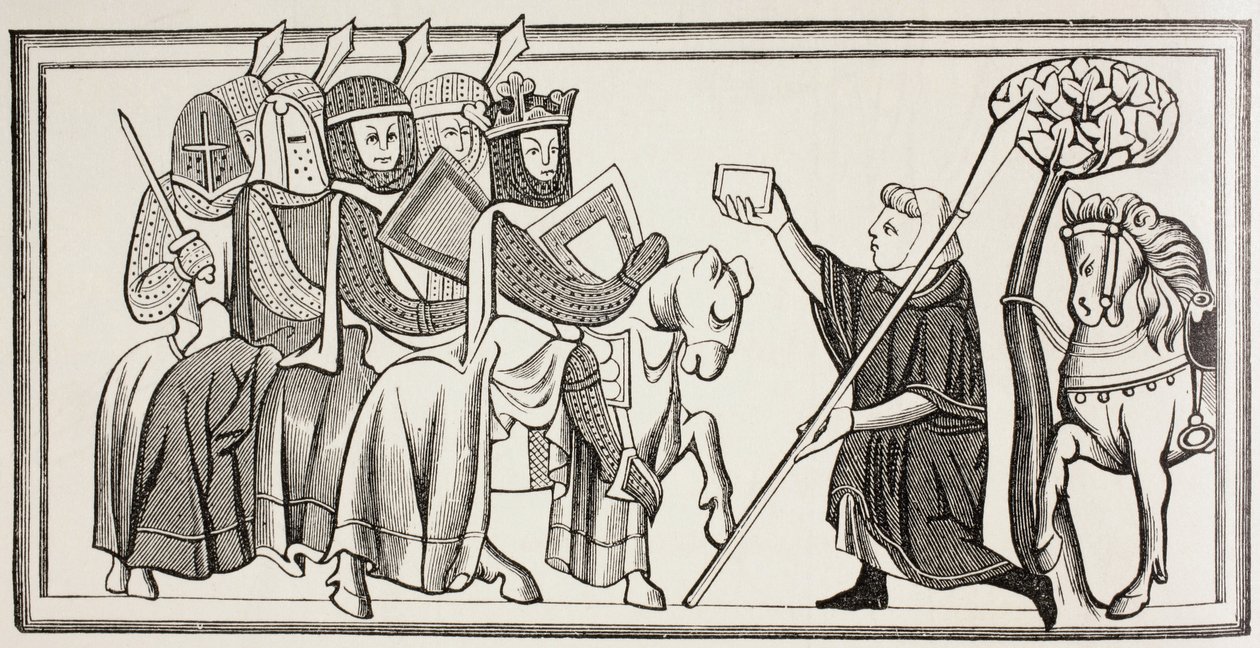 A Messenger Arrives with a Message for a King (after an illustration in a 13th century manuscript) by Paul Lacroix