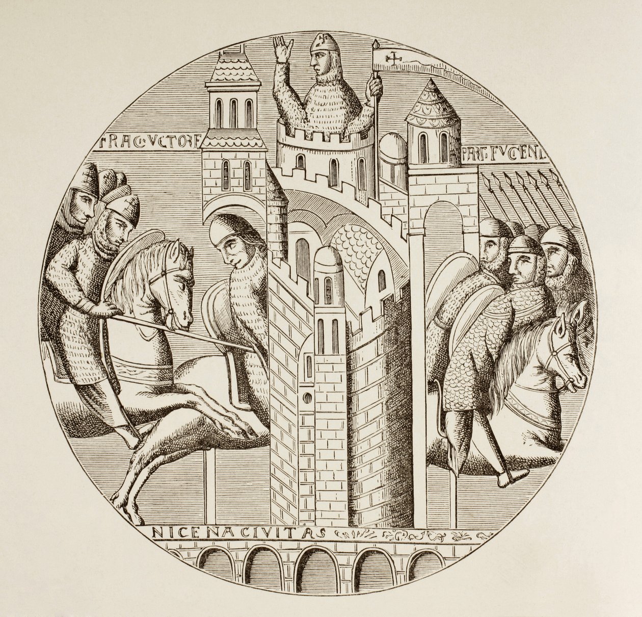 The Taking of Nicaea by the Crusaders in 1097 (after a window in the Church of the Abbey of St. Denis) by Paul Lacroix