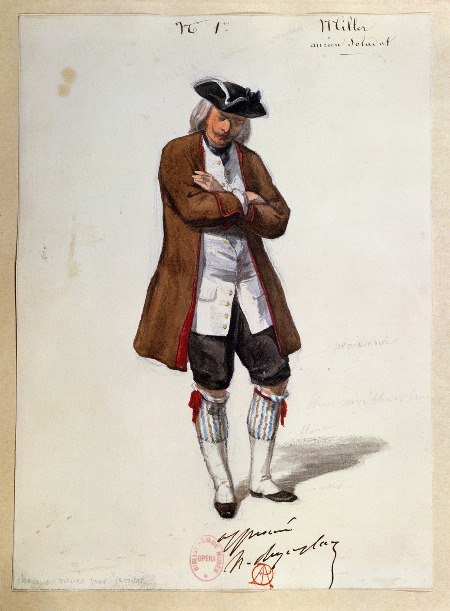 Costume for Luisa Miller by Giuseppe Verdi (sketch) by Paul Lormier