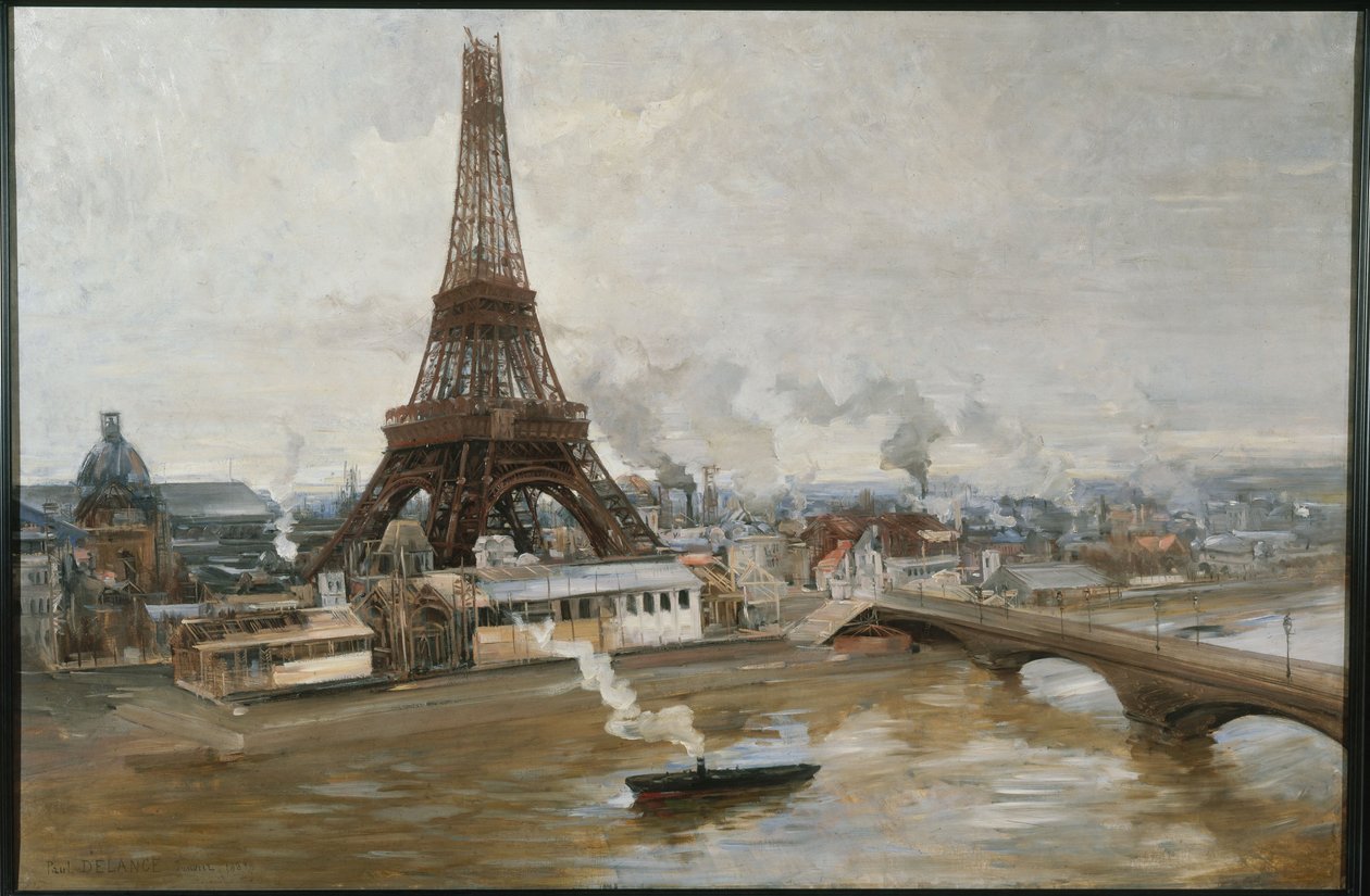 The Eiffel Tower and the works of the Universal Exhibition in January 1889 by Paul Louis Delance