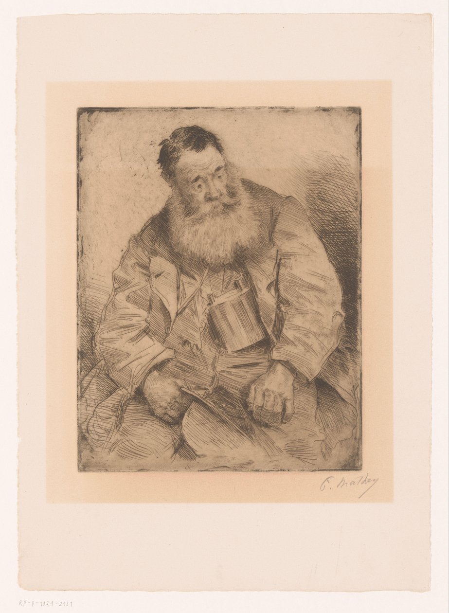 Portrait of a Seated Man with Beard by Paul Mathey (signed by artist)