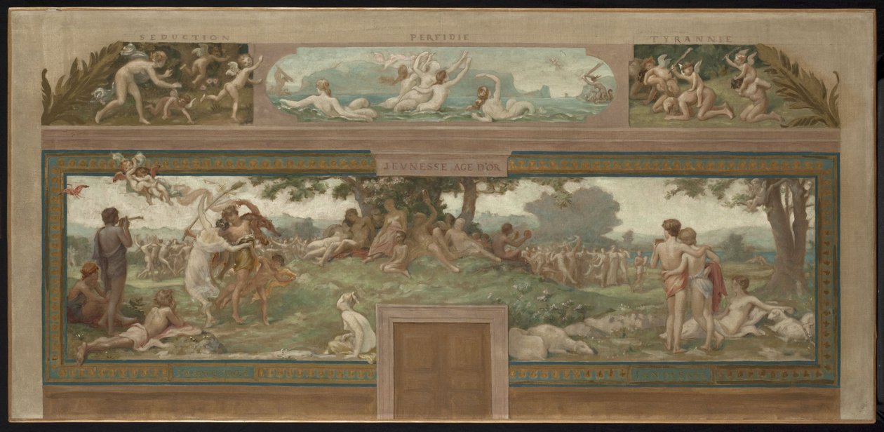 Sketch for the Town Hall of Saint-Maur-des-Fossés: Virtues Opposed to Vice (Youth. Golden Age) by Paul Milliet