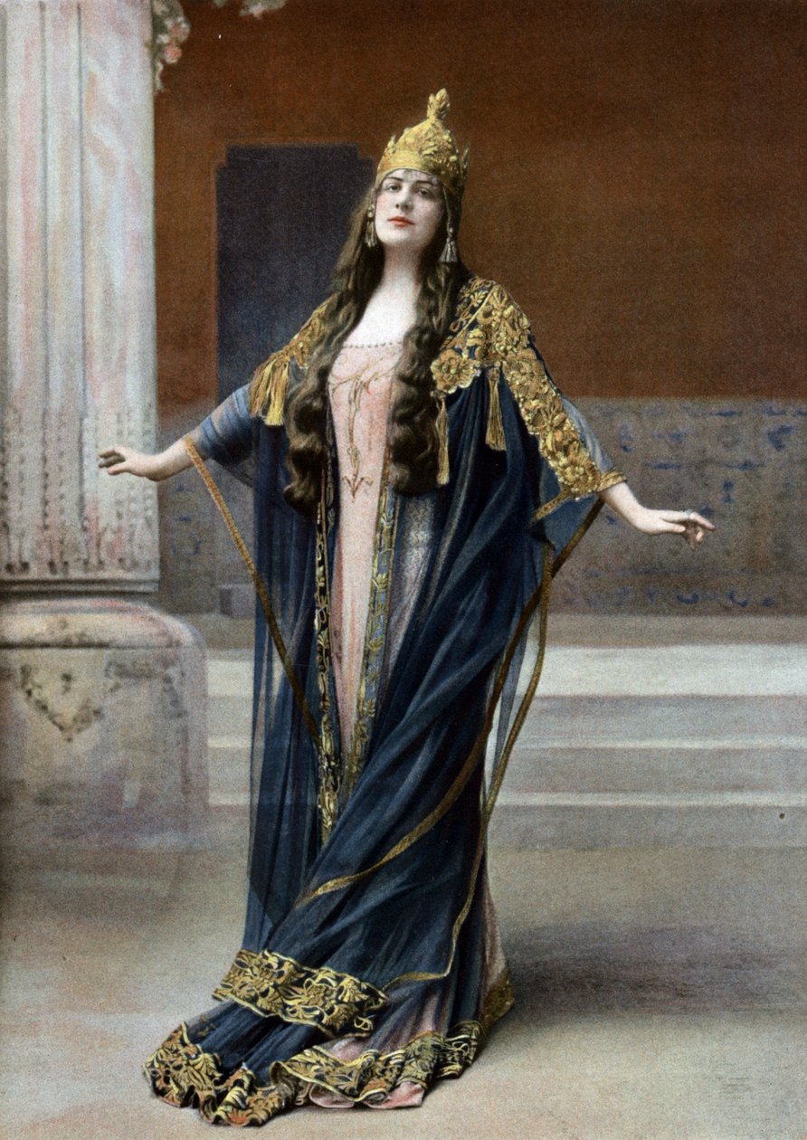 Opera Singer Lucy Arbell as Queen Amahelli in Opera 'Bacchus', Paris ...