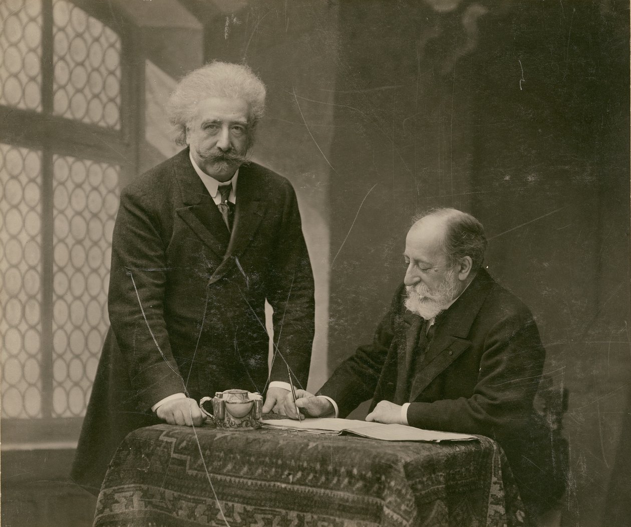 Two Men in Interior, Probably René Thorel and Hollman by Paul Nadar